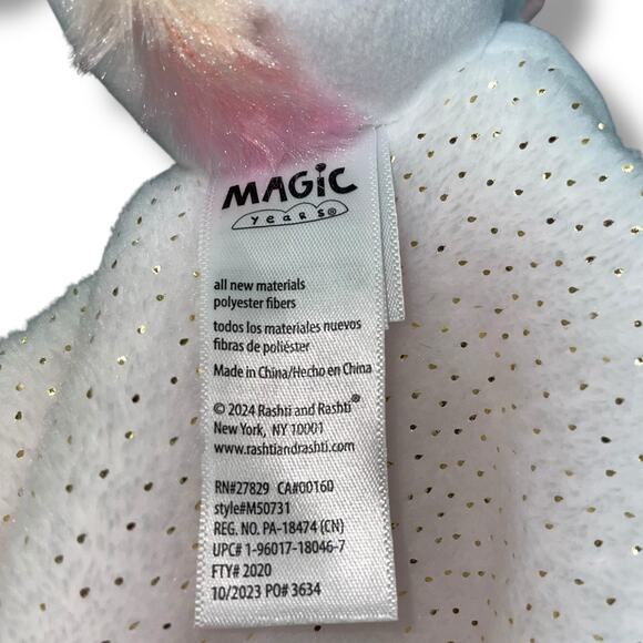 Magic Years Lovey Unicorn Believe Plush Security Blanket Satin Pink 13" Gift - Picture 9 of 11